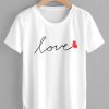 Letter Print Love Tee Shirt ZK01