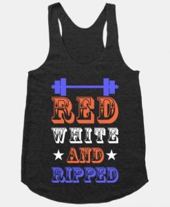 Red White and Ripped tanktop Fd27J0